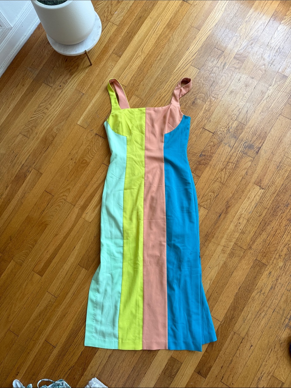 Hutch Colorblock Striped Maxi Dress in Mint, Lime, Coral & Teal - Picture 3 of 4